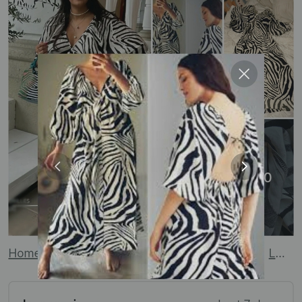 H&M Zebra Print V-Neck Open Back Dress XXL / US 20-22·New with tags·H&M